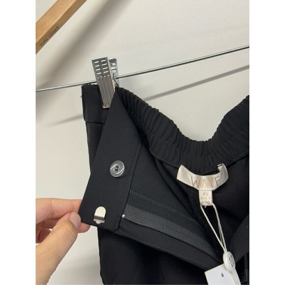 WAYF Pants Size Extra Small Black Feather Hem Elastic Waistband High Rise NWT - Picture 8 of 8